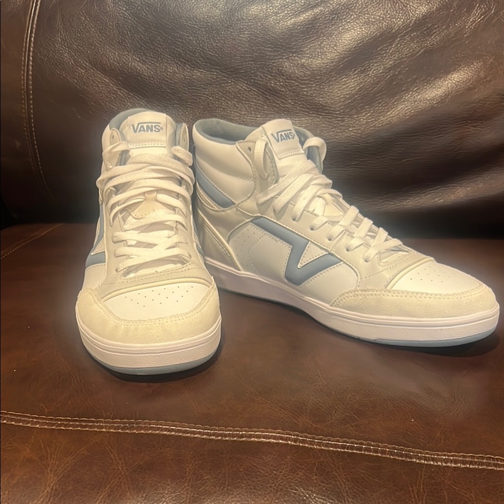 Vans Men's High-Top Sneakers - White and Blue